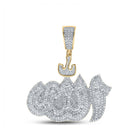 10kt Yellow Gold Men's Baguette Diamond Allah Charm Pendant - 1 - 5/8 Cttw by Splendid Jewellery - Splendid Jewellery