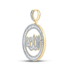 10kt Yellow Gold Men's Baguette Diamond Allah Circle Charm Pendant - 2 Cttw | Splendid Jewellery - Splendid Jewellery