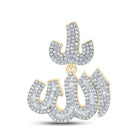 10kt Yellow Gold Men's Baguette Diamond Allah Islam Charm Pendant - 1 - 3/4 Cttw | Splendid Jewellery - Splendid Jewellery