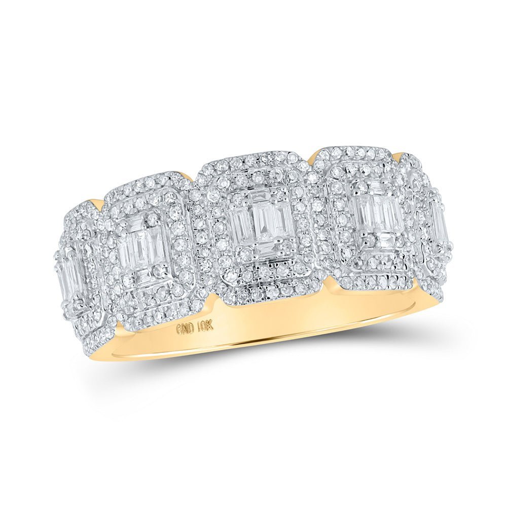 10kt Yellow Gold Mens Baguette Diamond Band Ring 1 Cttw | Exquisite Brilliance - Splendid Jewellery