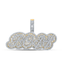 Load image into Gallery viewer, 10kt Yellow Gold Men's Baguette Diamond Boss Dollar Sign Charm Pendant - 8 - 5/8 Cttw | Splendid Jewellery - Splendid Jewellery
