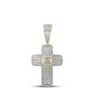 10kt Yellow Gold Men's Baguette Diamond Cross Charm Pendant - 5/8 Cttw - Splendid Jewellery - Splendid Jewellery