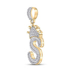 10kt Yellow Gold Men's Baguette Diamond Crown S Letter Charm Pendant - 3/4 Cttw | Splendid Jewellery - Splendid Jewellery