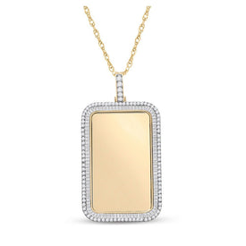 10kt Yellow Gold Men's Baguette Diamond Dog Tag Pendant - 2 Cttw | Splendid Jewellery - Splendid Jewellery