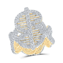Load image into Gallery viewer, 10kt Yellow Gold Men's Baguette Diamond Dollar Sign Fashion Ring - 4 - 5/8 Cttw | Splendid Jewellery - Splendid Jewellery