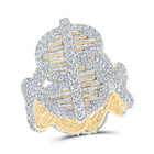 10kt Yellow Gold Men's Baguette Diamond Dollar Sign Fashion Ring - 4 - 5/8 Cttw | Splendid Jewellery - Splendid Jewellery