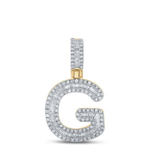 Load image into Gallery viewer, 10kt Yellow Gold Men's Baguette Diamond G Initial Pendant 1/2 Cttw | Splendid Jewellery - Splendid Jewellery