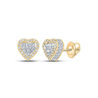 10kt Yellow Gold Men's Baguette Diamond Heart Earrings - Stunning Symbol of Love and Style - Splendid Jewellery