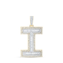 Load image into Gallery viewer, 10kt Yellow Gold Men's Baguette Diamond I Initial Charm Pendant - 5 Cttw | Splendid Jewellery - Splendid Jewellery