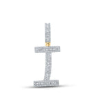 10kt Yellow Gold Men's Baguette Diamond Initial I Letter Charm Pendant - 3/4 Cttw - Splendid Jewellery