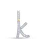 10kt Yellow Gold Men's Baguette Diamond Initial K Letter Charm Pendant - 3/4 Cttw | Splendid Jewellery - Splendid Jewellery