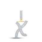10kt Yellow Gold Men's Baguette Diamond Initial X Letter Charm Pendant - 3/4 Cttw | Splendid Jewellery - Splendid Jewellery