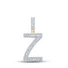 10kt Yellow Gold Men's Baguette Diamond Initial Z Letter Charm Pendant - 3/4 Cttw - Splendid Jewellery