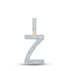 10kt Yellow Gold Men's Baguette Diamond Initial Z Letter Charm Pendant - 3/4 Cttw - Splendid Jewellery