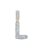 10kt Yellow Gold Men's Baguette Diamond L Initial Pendant - 1/3 Cttw - Splendid Jewellery