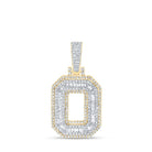10kt Yellow Gold Men's Baguette Diamond O Initial Charm Pendant - 5/8 Cttw - Splendid Jewellery