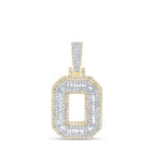 10kt Yellow Gold Men's Baguette Diamond O Initial Charm Pendant - 5/8 Cttw - Splendid Jewellery