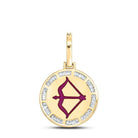 10kt Yellow Gold Men's Baguette Diamond Sagittarius Charm Pendant 1/2 Cttw | Splendid Jewellery - Splendid Jewellery