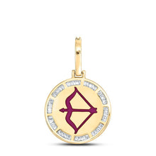 Load image into Gallery viewer, 10kt Yellow Gold Men's Baguette Diamond Sagittarius Charm Pendant 1/2 Cttw | Splendid Jewellery - Splendid Jewellery