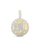 10kt Yellow Gold Men's Baguette Diamond "Stay Humble Hustle Hard" Charm Pendant - 3 - 3/4 Cttw - Splendid Jewellery