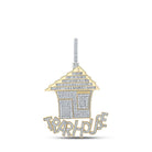 10kt Yellow Gold Men's Baguette Diamond Trap House Charm Pendant - 4 - 5/8 Cttw | Splendid Jewellery - Splendid Jewellery