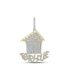 10kt Yellow Gold Men's Baguette Diamond Trap House Charm Pendant - 4 - 5/8 Cttw | Splendid Jewellery - Splendid Jewellery