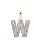 10kt Yellow Gold Men's Baguette Diamond W Initial Letter Charm Pendant - 3/4 Cttw | Splendid Jewellery - Splendid Jewellery