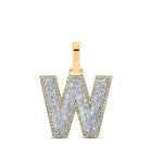10kt Yellow Gold Men's Baguette Diamond W Initial Letter Charm Pendant - 3/4 Cttw | Splendid Jewellery - Splendid Jewellery