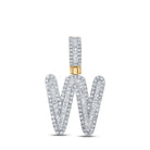 10kt Yellow Gold Men's Baguette Diamond W Initial Pendant - 5/8 Cttw - Splendid Jewellery