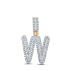10kt Yellow Gold Men's Baguette Diamond W Initial Pendant - 5/8 Cttw - Splendid Jewellery