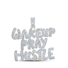 Load image into Gallery viewer, 10kt Yellow Gold Men's Baguette Diamond Wake Up Pray Hustle Charm Pendant - 3 - 3/4 Cttw - Splendid Jewellery