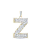 10kt Yellow Gold Men's Baguette Diamond Z Initial Letter Charm Pendant - 5 - 1/2 Cttw | Splendid Jewellery - Splendid Jewellery