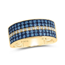 Load image into Gallery viewer, 10kt Yellow Gold Men's Blue Diamond Band Ring - 1 Cttw | Splendid Jewellery - Splendid Jewellery