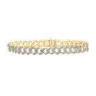 10kt Yellow Gold Men's Captivating Round Diamond Cuban Link Bracelet 4 - 1/3 Cttw - Splendid Jewellery