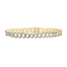 Load image into Gallery viewer, 10kt Yellow Gold Men's Captivating Round Diamond Cuban Link Bracelet 4 - 1/3 Cttw - Splendid Jewellery