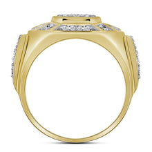 Load image into Gallery viewer, 10kt Yellow Gold Men&#39;s Circle Cluster Diamond Ring - 1/2 Cttw | Splendid Jewellery  Side View from Splendid Jewellery