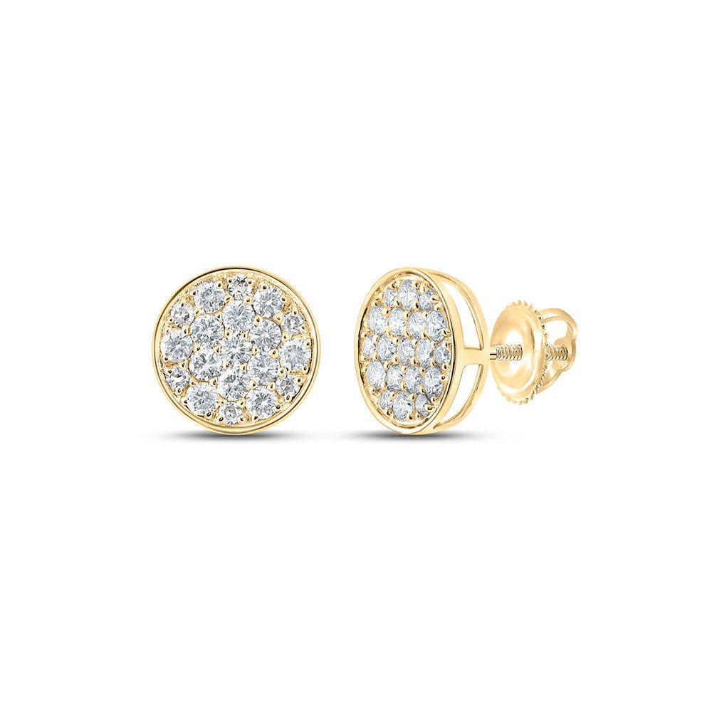 10kt Yellow Gold Men's Cluster Diamond Earrings - 1/2 Ct.t.w. Magnificent Brilliance - Splendid Jewellery