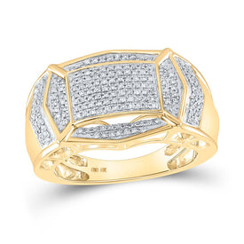 10kt Yellow Gold Men's Cluster Diamond Fashion Ring - 1/2 Cttw | Splendid Jewellery product  Top View from Splendid Jewellery