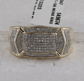10kt Yellow Gold Men's Cluster Diamond Fashion Ring - 1/2 Cttw | Splendid Jewellery - Splendid Jewellery