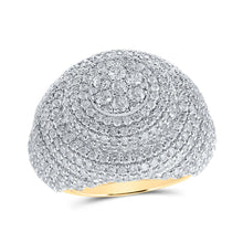 Load image into Gallery viewer, 10kt Yellow Gold Men's Concentric Cluster Diamond Ring - 6 - 3/8 Cttw - Splendid Jewellery
