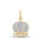 10kt Yellow Gold Men's Crown Diamond Charm Pendant - 1/4 Cttw - Splendid Jewellery
