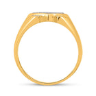 10kt Yellow Gold Men's Diagonal Offset Square Ring with Round Diamond Accent 1/4 Cttw Side 2 view from the 10Kt Yellow Gold Mens Round Diamond Diagonal Offset Square Ring 1 4 Cttwpin40188 collection by Splendid Jewellery