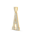 10kt Yellow Gold Men's Diamond A Initial Letter Charm Pendant - 1 - 3/4 Cttw - Splendid Jewellery