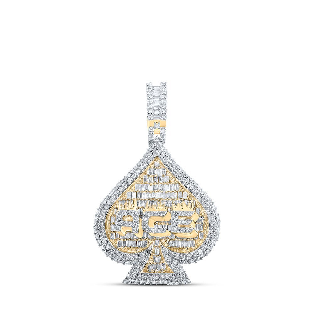 10kt Yellow Gold Men's Diamond ACE of Spades Charm Pendant - 2 - 3/8 Cttw | Splendid Jewellery - Splendid Jewellery