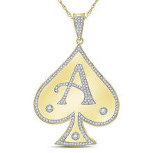 Load image into Gallery viewer, 10kt Yellow Gold Men's Diamond Ace of Spades Charm Pendant - 5/8 Cttw - Splendid Jewellery