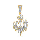 10kt Yellow Gold Men's Diamond Allah Islam Charm Pendant - 1/2 Cttw - Splendid Jewellery