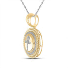 10kt Yellow Gold Men's Diamond Ankh Circle Charm Pendant - 1/2 Cttw | Splendid Jewellery - Splendid Jewellery