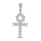 10kt Yellow Gold Men's Diamond Ankh Cross Charm Pendant - 1 Carat Total Weight - Splendid Jewellery