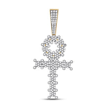 Load image into Gallery viewer, 10kt Yellow Gold Men's Diamond Ankh Cross Charm Pendant - 1 Carat Total Weight - Splendid Jewellery