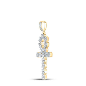 10kt Yellow Gold Men's Diamond Ankh Cross Charm Pendant - 2 - 1/2 Cttw | Splendid Jewellery - Splendid Jewellery
